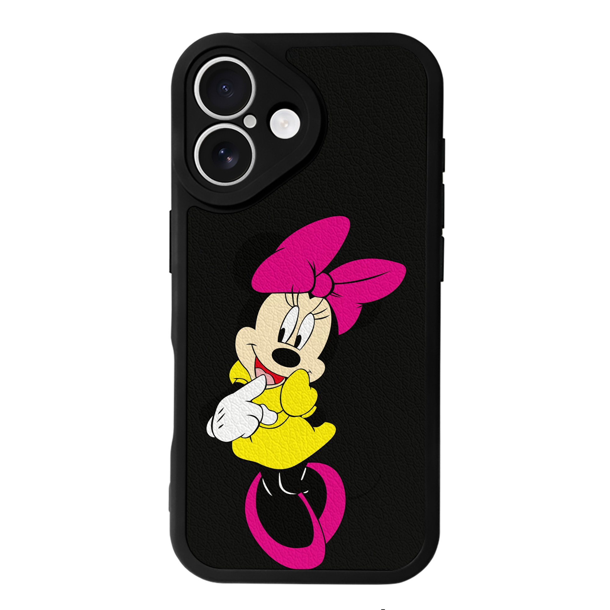 （画像用） ミッキーマウス Mickey Mouse 【iPhone 16シリーズ対応】シリコンスマホケース（レザー調） 材質：シリコン